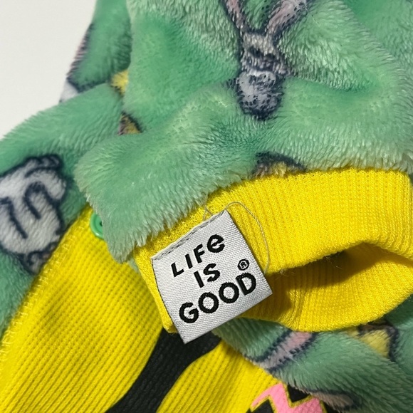 Life Is Good Green and Yellow Fleece Onesie - Picture 5 of 6